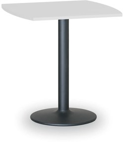 Konferenčný stolík FILIP II, 660x660 mm, čierna podnož, doska biela