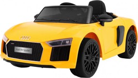 Ramiz Elektrické autíčko Audi R8 Spyder pre deti žlté + diaľkové ovládanie + EVA + pomalý štart + rádio MP3 + LED