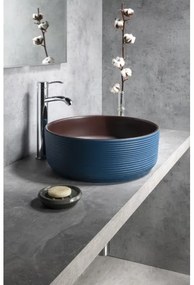 Sapho - Umývadlo na dosku PRIORI, priemer 41 cm, hnedé/modré