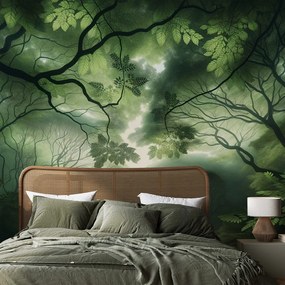 Samolepiaca tapeta zelený lesný raj