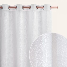 Záclona La Rossa bielej farby so striebornými priechodkami 140 x 240 cm