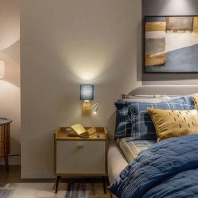 Brilagi - LED Nástenná lampa NUBILA WOOD 1xE27/25W/230V+ LED/3W dub/tmavomodrá