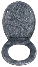 WENKO 18902100-WC toaletné sedadlo OTTANA 44,5x37,5 cm granit/šedá/strieborná