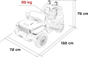 Elektrické autíčko Jeep Wrangler Rubicon LIFT biele