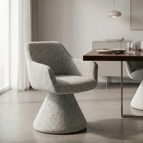 Dizajnová stolička s otočnou funkciou Piemont šedá ženilka