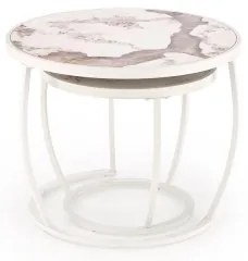 Sada 2 ks konferenčných stolíkov AURORO, béžová/biela