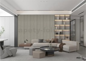 Samolepiace panely na stenu TPL0000008, cena za kus, rozmer 270 cm x 48,5 cm, lamely sivé , IMPOL TRADE