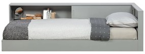 Sivá jednolôžková posteľ z borovicového dreva WOOOD Connect, 90 x 200 cm