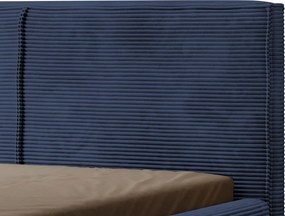 Posteľ Inez 180x200 cm, námornicka modrá šrukturovaná látka