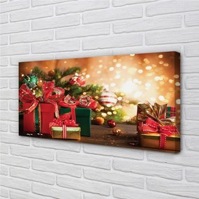 Obraz na plátne Darčeky vianočné ozdoby svetla 120x60 cm
