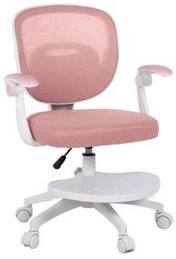 Detská otočná stolička Neoseat JUNI 008 s podnožou — látka, ružová