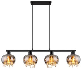 Globo 15839-4H - Luster na lanku CORRY 4xE27/9W/230V čierna