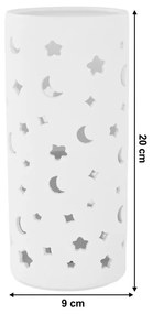 Tempo Kondela Keramická stolná lampa, biela/vzor mesiac a hviezdy, DANAR