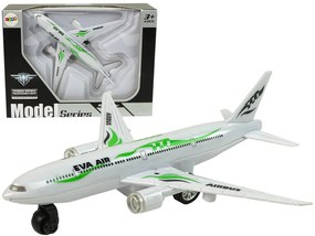 LEAN TOYS Biele osobné lietadlo so zelenými prvkami
