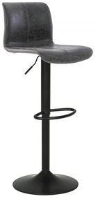 Barová stolička SPEKTRA — kov, ekokoža, sivá