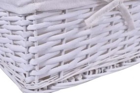 Prútený košík 30 x 20 x 15 cm - biely
