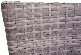 Set 2 záhradných stoličiek HWC-G19, polyratan, stohovateľná - sivo-hnedé, vankúše tmavo sivé