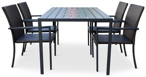 Záhradný jedálenský set Viking L + 4x ratanová stolička Wicker Pat