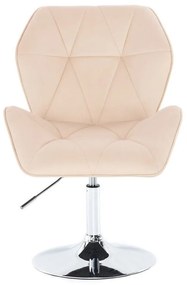 LuxuryForm DESIGN Stolička MILANO MAX VELUR na striebornom tanieri - krémová