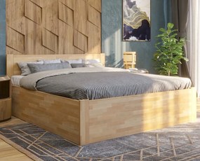 Posteľ s úložným priestorom Fava Box 180x200 cm, prírodný buk