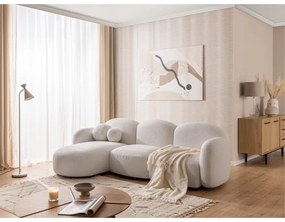 Krémová rohová pohovka z textílie buklé (ľavý roh/s leňoškou) Orbit – Ropez