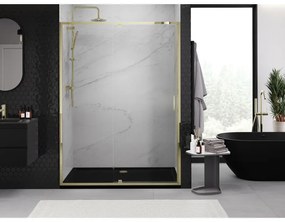 Mexen Exo, výklopné sprchové dvere 155 cm, číre sklo, zlatá, 819-155-000-50-00