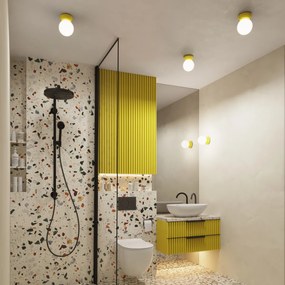 Stropné svietidlo Zori, 1x biele sklenené tienidlo, y