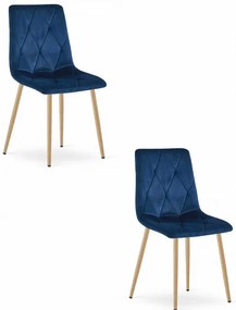 Set dvoch jedálenských stoličiek LIBRA zamatové granátové / drevené nohy (2 ks)