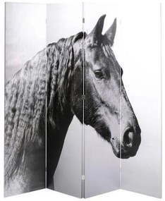 Beauty Horses paraván čierno-biely 160x180 cm