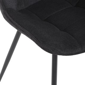 Autronic - Židle jídelní, černá látka, černý kov, otočný mechanismus 90°/90° (L/P) - funkce reset - HC-T1130 BK2