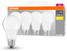 OSRAM Sada 4x LED žiarovka E27, A75, 11W, 1055lm, 2700K, teplá biela