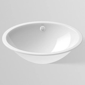 ALAPE EB.O525 oválne zápustné umývadlo bez otvoru, s prepadom, 525 x 425 mm, biela alpská, s povrchom ProShield, 2101000000