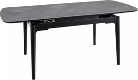 Jedálenský rozkladací stôl Sento 120/180 cm keramika sivý mramor/čierny
