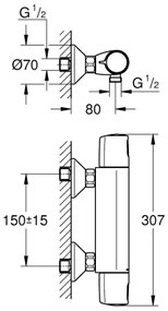 GROHE 34229002 - Termostatická sprchová batéria PRECISION TREND DN 15 chróm
