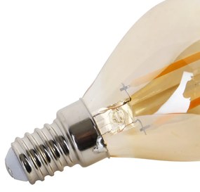 Sada 4 LED žiaroviek E14 P45 zlatá 2W 180lm 2100K