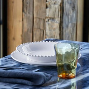 Biely kameninový tanier na polievku Costa Nova Pearl, ⌀ 24 cm