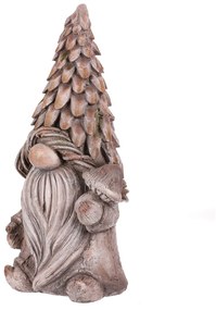 Záhradná dekorácia trpaslík Hríb, sivá, 25 x 19 x 49 cm