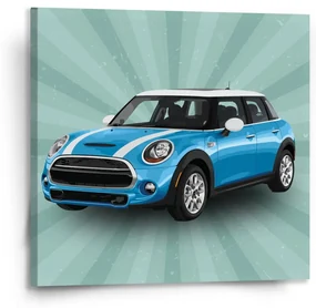 Sablio Obraz Mini sedan Zelené pozadie - 110x110 cm