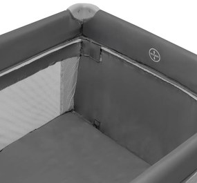 Detská cestovná postieľka so sťahovacou bočnicou Side Baby Mix sivá