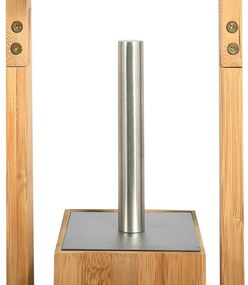 MSV Bambusový stojan na toaletný papier s kefou 16 x 29 x 70 cm