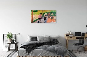 Obraz na skle Art maľoval stretnutie 140x70 cm
