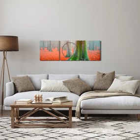 Obraz stromu (s hodinami) (90x30 cm)