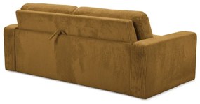 Menčestrová rozkladacia pohovka v horčicovej farbe 195 cm Nona – Makamii
