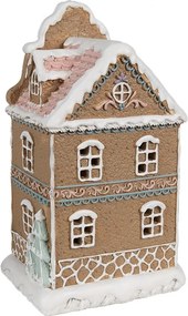 Hnedá svietiaca perníková chalúpka Gingerbread House - 12 * 9 * 20 cm / 3 * AAA