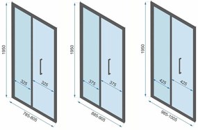 Rea Rapid Swing, 3-stenový sprchovací kút 100 (dvere) x 100 (stena) x 100 (stena) x 195 cm, 6mm číre sklo, zlatý lesklý profil, KPL-09400