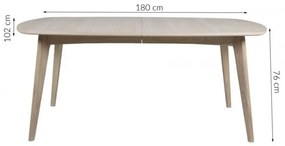 Jídelní rozkládací stůl Marte 180/270 cm dub bílý