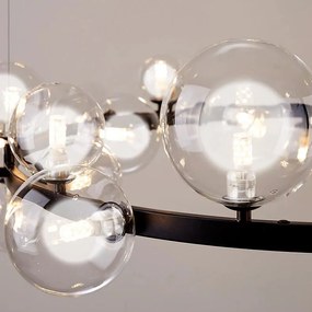 Toolight - závesné svietidlo sklenené gule 15xG9 40W APP906-15CP, čierna, OSW-04034