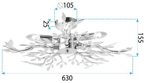 Toolight Toolight, stropné svietidlo 5xE14, EBT022-5C, zlatá, OSW-01221