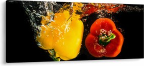 Obraz - papriky vo vode (120x50 cm)