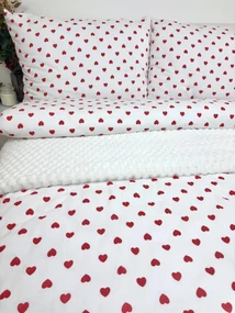 Mušelínové obliečky Srdiečka 140x200 – 100 % bavlna, romantické, priedušné, ideálne pre citlivú pokožku